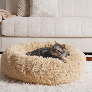 Lit pour animaux de compagnie confortable, classique, rectangulaire, avec housse amovible, bords hauts, fourrure et velours - Sommeil sécurisé pour les animaux de compagnie, toutes saisons, carton - Product Image 6