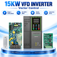 Variateur de fréquence 15KW VFD à commande vectorielle, entraînement AC 220V monophasé 380V triphasé, convertisseur de fréquence pour moteur AC industriel