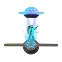 Ventilateur Projecteur Holographique LED 5D, Affichage Publicitaire Hologramme 3D Amélioré avec Haute Résolution et Wi-Fi Intégré
