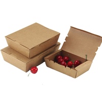 Fiambrera de papel Bio Kraft para Risotto Paella para llevar para restaurante Catering Papel de aluminio dorado en relieve para ensalada Snack Pan