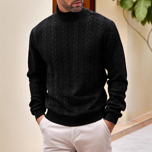 <span class=keywords><strong>Pull</strong></span> en tricot jacquard à col roulé uni <span class=keywords><strong>pour</strong></span> homme, <span class=keywords><strong>pull</strong></span> chaud et tendance <span class=keywords><strong>pour</strong></span> les jeunes, vêtements en tricot <span class=keywords><strong>pour</strong></span> l'automne et l'hiver - Product Image 3
