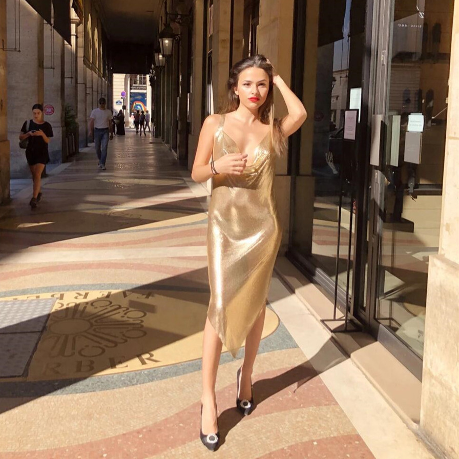 slim fit dress slacks Cap Sleeves Knee Length Lace Mother of The Bride Dress, Gold main image 1
