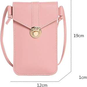 Bolsa de Teléfono Cruzada de Piel Sintética con Pantalla Táctil Personalizada para Mujer - Product Image 5