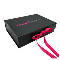 Boîte de luxe personnalisée pour extensions de cheveux avec ruban, doublure en satin de soie, emballage de perruque, boîte cadeau magnétique pliable pour mèches de cheveux vierges