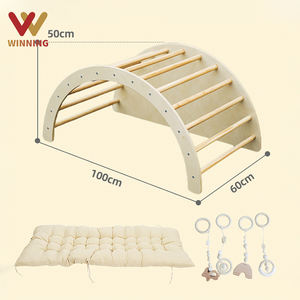 Structure d'escalade à bascule en bois Montessori, mobilier de jeu moteur d'intérieur <span class=keywords><strong>pour</strong></span> enfants, <span class=keywords><strong>pour</strong></span> école maternelle, garderie, crèche, salle de classe - Product Image 1