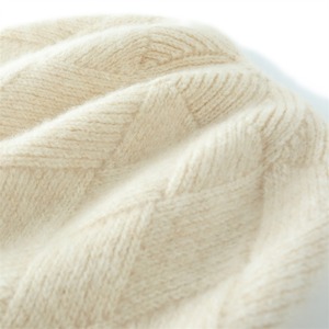 Nueva moda cálido sombrero de punto de lana pura Otoño e Invierno Color puro hombres y mujeres sombrero todo frío - Product Image 6