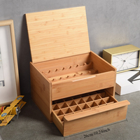 Organisateur de boîte de rangement pour huiles essentielles de style tiroir à trois niveaux en bois de bambou minimaliste
