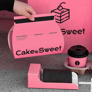 Custom eco-friendly biodegradabile monouso rigido scatole di imballaggio per torta Puff Sandwich per rotolo con carta d'arte - Product Image 1