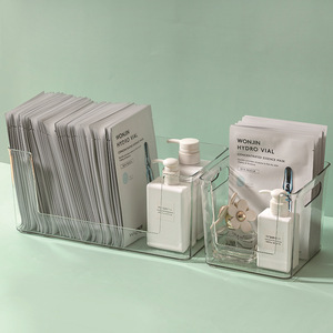 Yimei Cosmetic Storage <b>Box</b> Transparent Pet Material Desktop Organizer For Skincare Products <b>Makeup</b> Storage Basket - Product Image 2