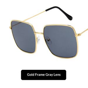 <span class=keywords><strong>Lunettes</strong></span> de soleil carrées en métal pour célébrités d'<span class=keywords><strong>Internet</strong></span>, style coréen, rétro, tendance, grande monture, protection UV400, <span class=keywords><strong>lunettes</strong></span> de soleil pour femmes - Product Image 6