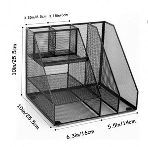 Mesh <b>Pen</b> Holder Desk Organizer <b>Multi</b>-Functional Pencil Holder with File Holders Large Capacity Office Desk Accessories - Product Image 5