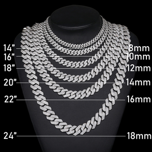 Collier Chaîne Maille Cubaine Luxe Plaqué Or 12mm avec Diamants Moissanite VVS de Laboratoire pour Hommes et Femmes - Product Image 5