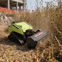 Mini-motoculteur professionnel télécommandé à chenilles diesel 4 temps haute performance 15 CV pour l'agriculture tout-terrain
