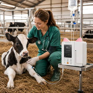 Bomba intravenosa veterinaria portátil con teclado táctil de doble control para animales pequeños, soporte ajustable para conjunto KVO Multi IV - Product Image 5