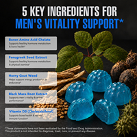 Acentiallabs Vegan Testos Terone Booster Suplemen Peningkat Gairah Pria, Pendukung Energi dan Stamina, Permen Jeli Peningkat Testosteron untuk Pria