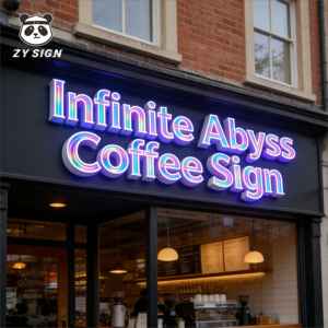 Letrero de Espejo Infinito para Cafetería al Aire Libre, Letras Personalizadas, Logotipo Luminoso LED de Neón, Letrero Comercial - Product Image 3