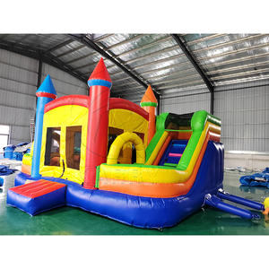 Nuevo Diseño de Brincolín Inflable Moonwalk, Casa de Brinco Arcoíris con Tobogán, Materiales de PVC de Grado Comercial - Product Image 1