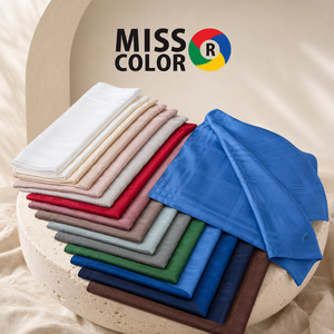 Pañuelo Cuadrado de Chifón de Poliéster Premium Miss Color, 120x120 cm, Liso Teñido con Borde, Suave al Tacto, Ligero y Transpirable - Product Image 1