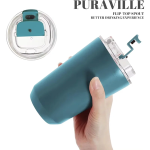 Vaso Térmico de Acero Inoxidable de 10oz/14oz con Logotipo Personalizado, Tapa Abatible Antiderrames, Taza de Viaje - Product Image 2