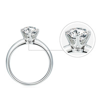 Anillo de Compromiso Solitario de Moissanita y Diamantes para Mujer en Plata de Ley 925 Auténtica con Piedras Preciosas, Joyería Fina de Lujo