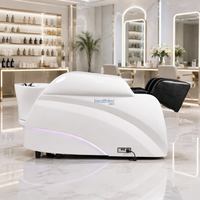 Mobilier de salon de coiffure moderne : Lit de massage électrique pour soins capillaires thaïlandais, spa pour les pieds et pédicure avec bac à shampoing intégré