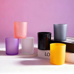 Bocaux à bougies en verre vides de 7 oz, personnalisés, dépolis mats, multicolores, avec couvercles en métal, bambou ou bois, en gros, pour la fabrication de bougies - Product Image 2