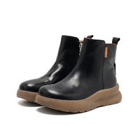 Bottines en daim pour femmes avec fermeture éclair latérale et lacets, confortables et respirantes - Automne/Hiver