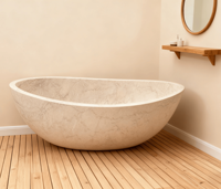 Le marbre naturel sculpté à la main de haute qualité libère les baignoires tanding baignoire de salle de bain moderne