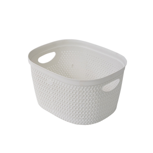 Cesta Tejida de PP Intreccio, Blanca, 265x220x150mm, Organizador de Ropa para Baño, Contenedor de Almacenamiento - Product Image 1