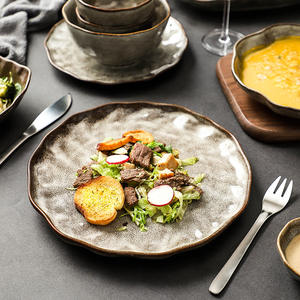 Vaisselle rétro en céramique faite à la main de style <span class=keywords><strong>japonais</strong></span> Vente en gros Creative Glaze coloré Salade <span class=keywords><strong>Ramen</strong></span> Soupe Riz Bol Assiette Dîner Service - Product Image 5