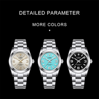 CADISEN nouveau NH35 hommes montre mécanique AR verre saphir BGW9 bleu lumineux montre automatique pour hommes 100M montres étanches 8213