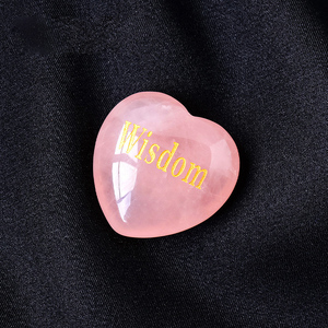 7 corazones de cuarzo rosa Charka dorados con letras de cristal tallas rosas de tamaño pequeño recuerdos de boda para invitados - Product Image 2