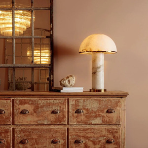 Lampe de table en forme de champignon blanc, en marbre, E27, Led, 220V, commande par interrupteur, pour salon, chambre à coucher, bureau - Product Image 3