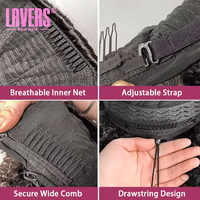 Wig setengah kepala 3 in 1 rambut lurus 100% rambut manusia asli dengan kutikula sejajar, wig dengan tali serut, garis rambut tak terlihat
