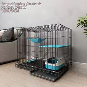 Hot Selling Heavy Duty Eco-Friendly Pet <strong>Cage</strong> <strong>Collapsible</strong> Dog Cat Rabbit Folding Crate with Plastic Tray Easy Install Indoor Use - Product Image 1