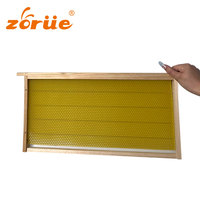 Nouveaux cadres de couvain profonds en bois d'apiculture Langstroth cadres de ruche non assemblés feuilles de fondation en plastique noir/jaune fermes d'abeilles