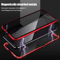 Coque Magnétique en Verre Trempé pour Huawei P30 P20 P10 Pro Lite et iPhone SE 2020, Housse Arrière Transparente