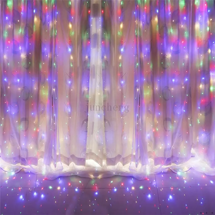 Amazon 3x3m 300 LED Window Curtain fairy garland twinkle String Light for Bedroom Decoration Wedding Hotel Birthday Party Home
