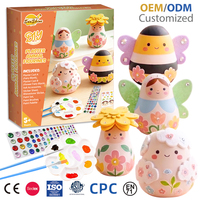 Kit de Bricolage Peinture Figurines Animaux en Plâtre – Abeilles et Lapins Mignons avec Pinceaux, Palette, Pierres Précieuses et Autocollants pour Enfants
