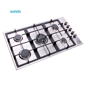 Table de cuisson à gaz Xunda Advanced Technology à 5 brûleurs en acier inoxydable, plaque de cuisson domestique en aluminium, pièces de rechange gratuites, <span class=keywords><strong>prix</strong></span> bas, table de cuisson à gaz fiable - Product Image 4