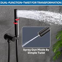 Système de douche Homedec avec deux douches, une douchette de 6 pouces, 4 jets de pulvérisation corporelle, robinet à main 2-en-1, lumière LED, noir mat
