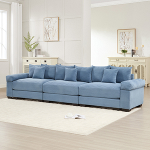 <b>Oversized</b> Cloud Modular <b>Sectional</b> Couch Set Convertible Square Shape Villa Extra-Wide Armrests with Ottoman Modern Design - Product Image 2