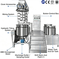 Cuve de mélange cosmétique 100L 200L 500L en acier inoxydable SS304 316L, émulsifiant sous vide, homogénéisateur, machine de fabrication de crèmes et lotions, certifiée ASME CE