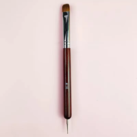 Pinceau à ongles en gel pour manucure en gros, 100% acrylique, pour nail art français, stylo en nylon doux, double tête ronde, manche en bois