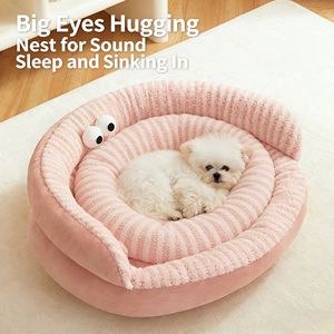 2026 Bestseller Einfaches Leinen-Cartoon-Hundebett, Tragbar, Waschbar, Baumwollgefüllt, Luxuriöses Hundesofa, Haustierzubehör für Alle Jahreszeiten - Product Image 2