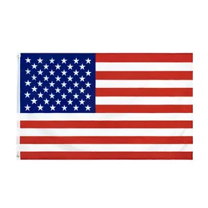 מפעל סיטונאי מודפס 3x5ft אמריקאי דגל ארה"ב דגל עבור חיצוני