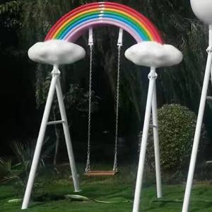 Balançoires d'intérieur romantiques nuage blanc arc-en-ciel bord de mer Design équipement de photographie populaire enfants Shopping installations du parc d'attractions - Product Image 1