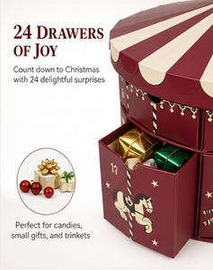 Custom Carousel Shaped Advent Calendar <b>Box</b> with Drawers Rigid Cardboard <b>Christmas</b> Mystery Packaging for Luxury <b>Gift</b> <b>Box</b> - Product Image 4