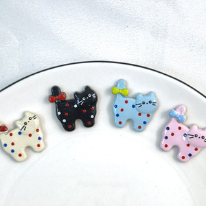 Lazos para el pelo de gato con diseño de lazo manchado hechos a mano, accesorios de joyería DIY de resina plástica para regalo infantil, Verano 2026 - Product Image 2