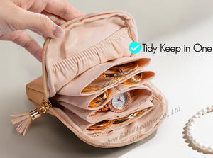 小さなジュエリーケース ジュエリーポーチ バッグ ブレスレット リング イヤリング用 旅行必需品 女性 女の子用 ジュエリーオーガナイザー 収納バッグ - Product Image 3